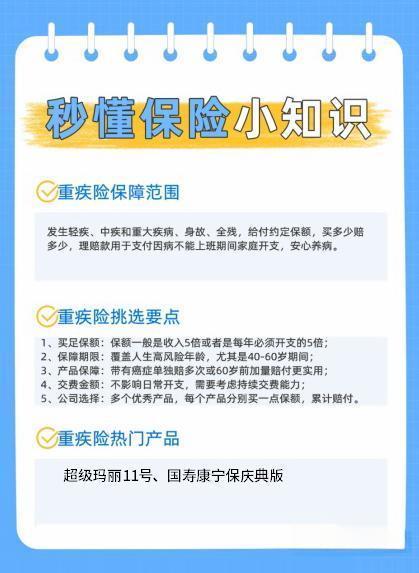 重疾险怎么挑选啊？附避雷指南！