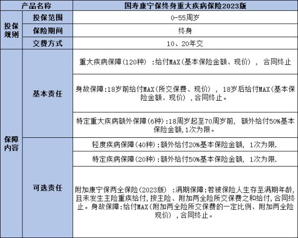 中国人寿最好的重疾险价目表