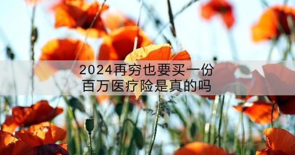 2024再穷也要买一份百万医疗险